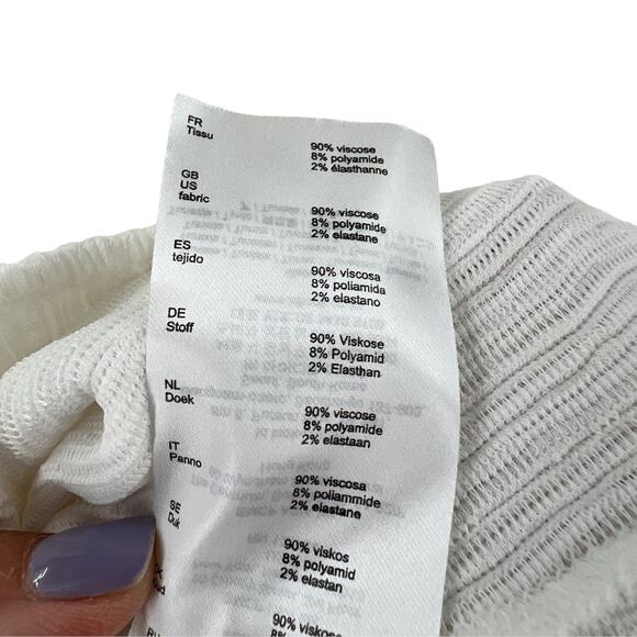 Maje Womens Lina Cold Shoulder Textured Top Blouse in Ecru White - Picture 10 of 11